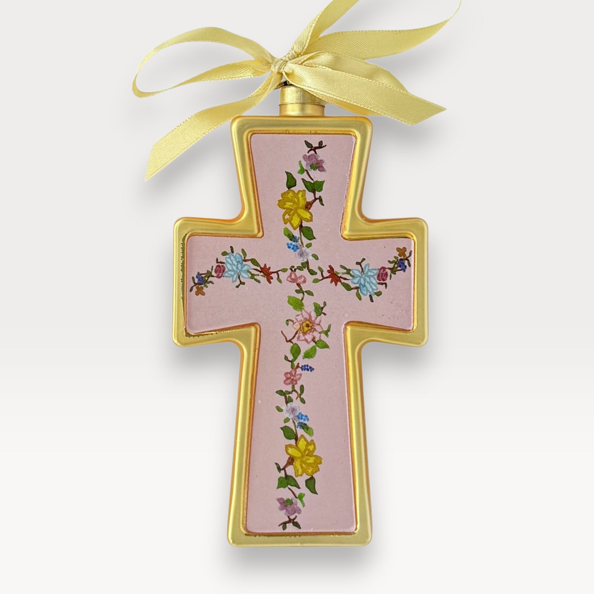 Lauren Clyburn cross blown glass Christmas ornament