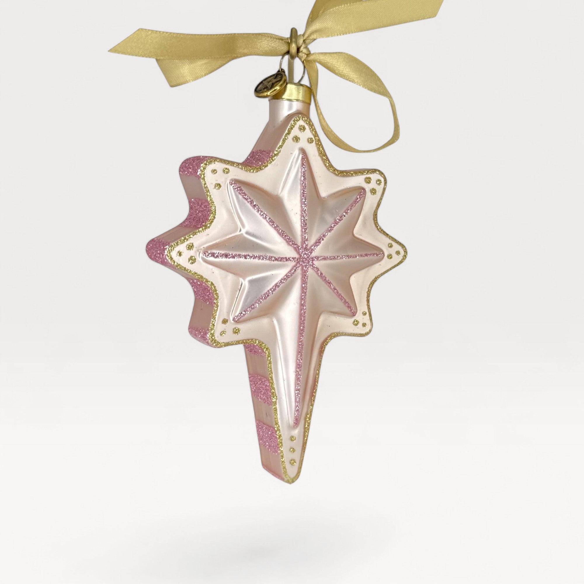 Star of Bethlehem blown glass Christmas ornament