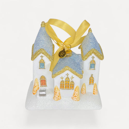 Church blown glass Christian Christmas ornament