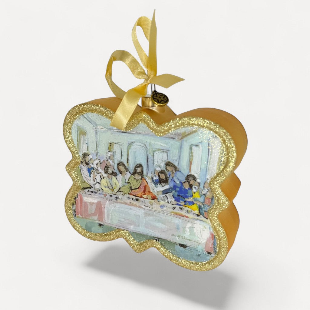 Last Supper blown glass Christmas ornament