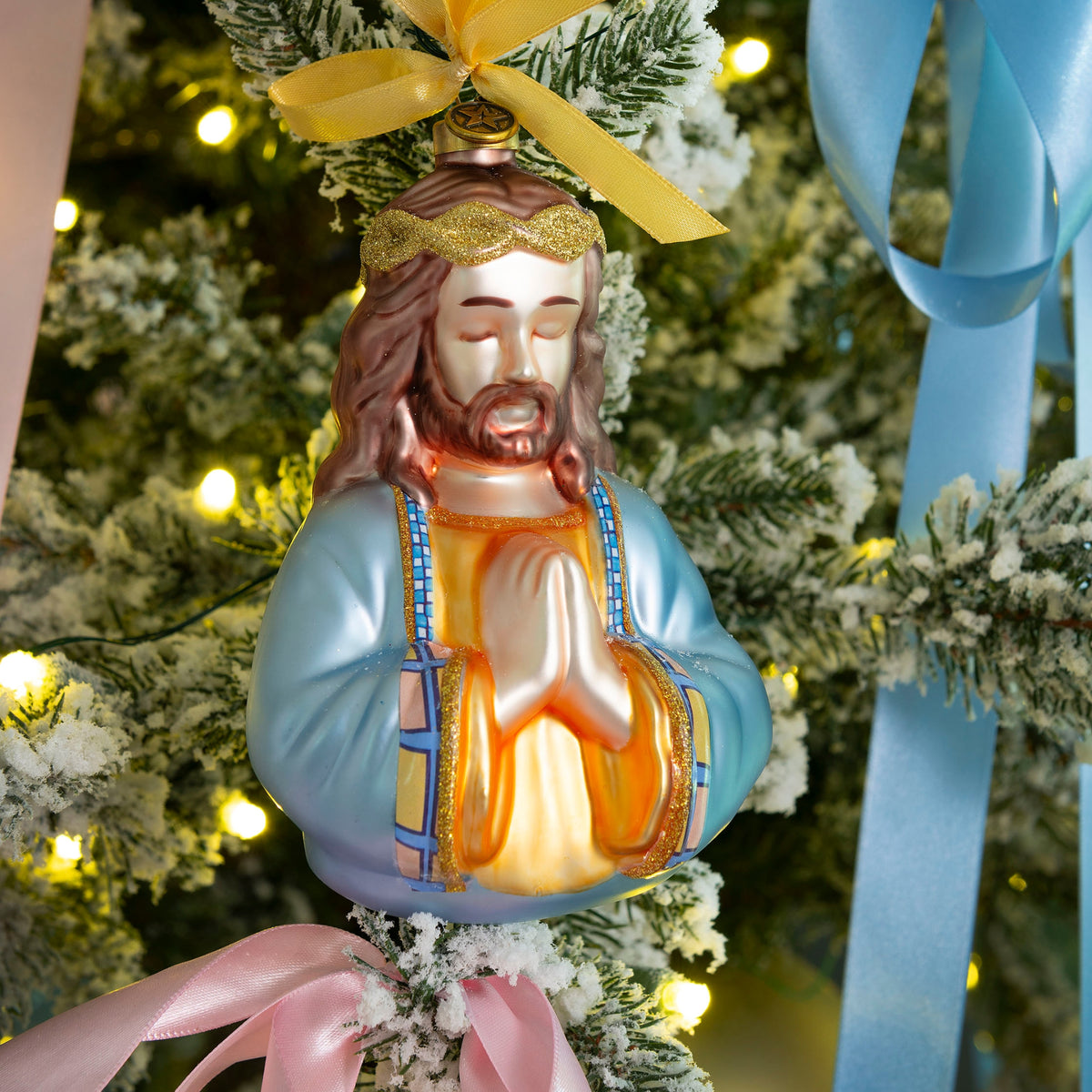 Jesus Praying Blown Glass Christmas Ornament – 2026 First Edition