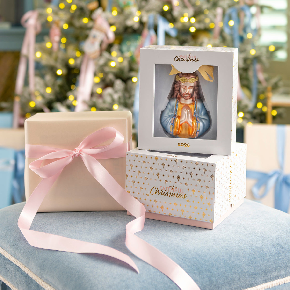 Jesus Praying Blown Glass Christmas Ornament – 2026 First Edition