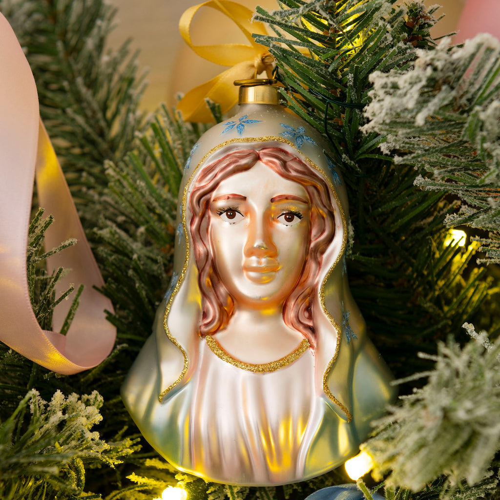 Virgin Mary Blown Glass Christmas Ornament – 2026 First Edition