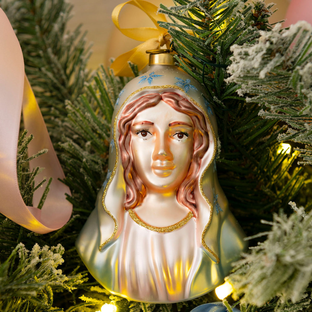 Virgin Mary Blown Glass Christmas Ornament – 2026 First Edition
