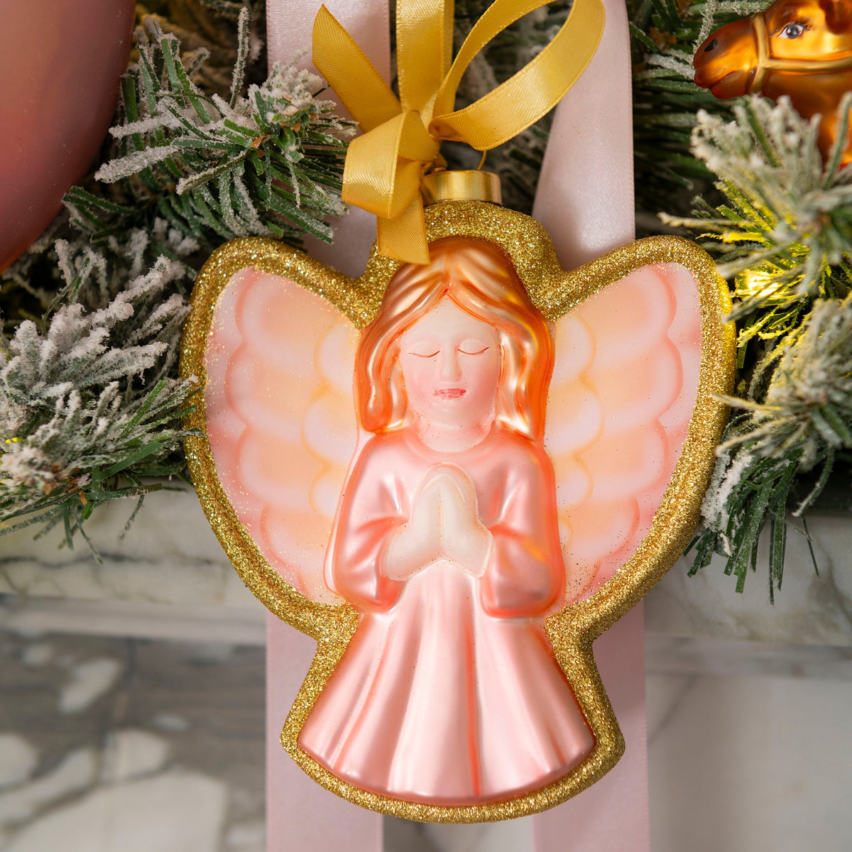 Praying Angel Blown Glass Christmas Ornament – 2026 First Edition