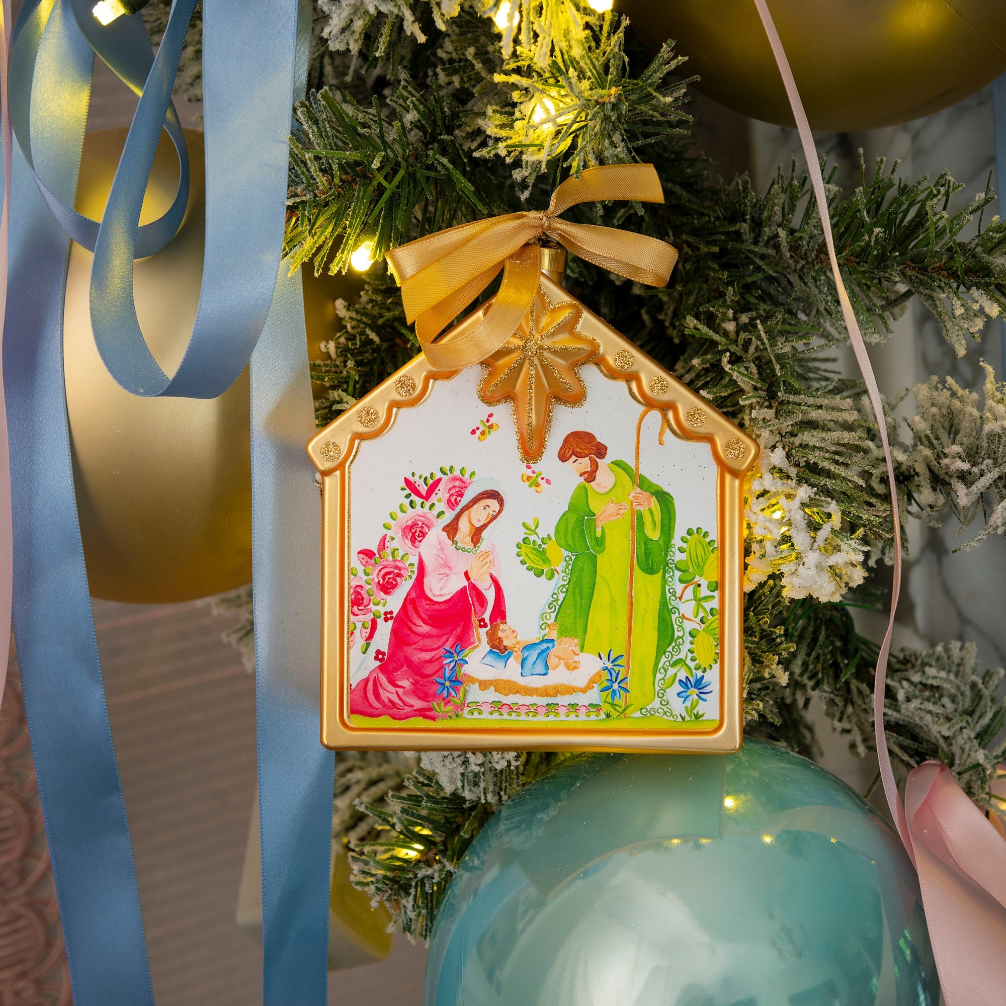 Nativity Blown Glass Christmas Ornament by Catherine Cartie – 2026