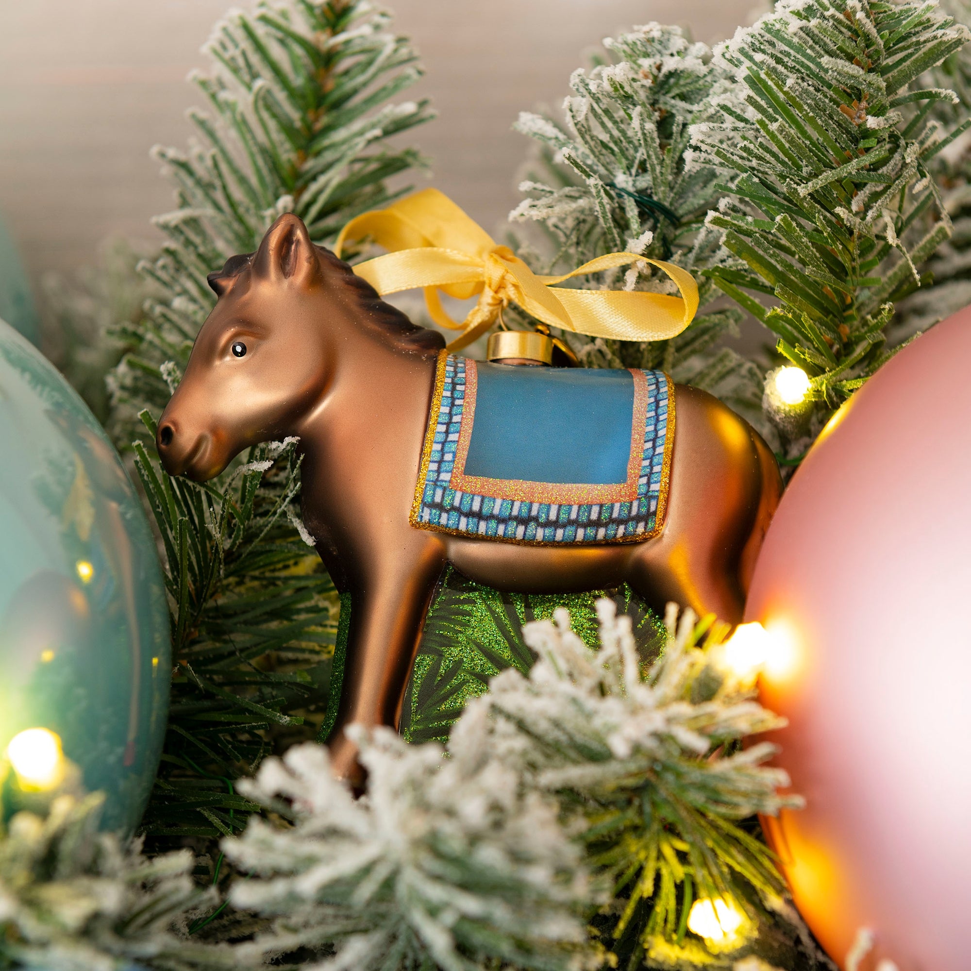 Donkey Christian Christmas tree ornament