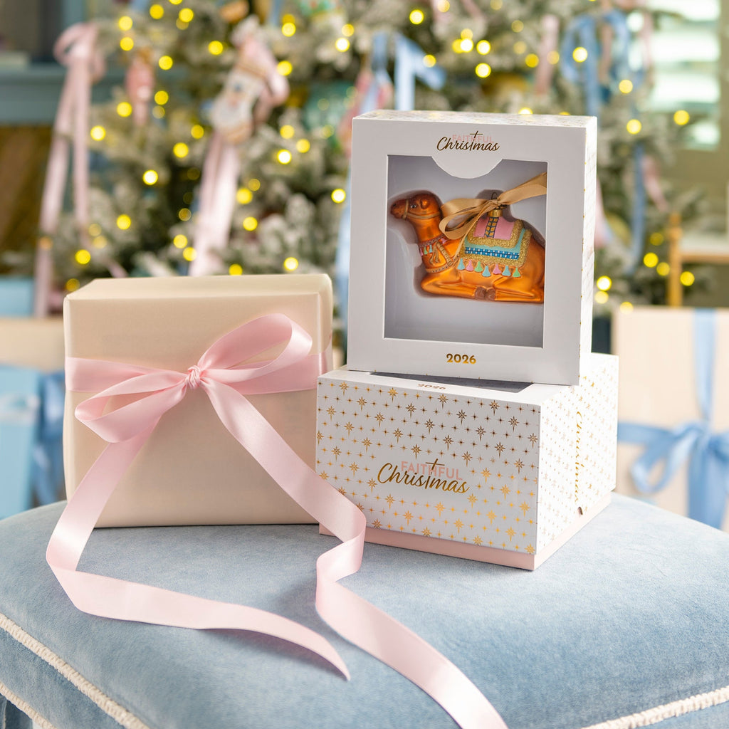 Faithful Christmas camel ornament keepsake box