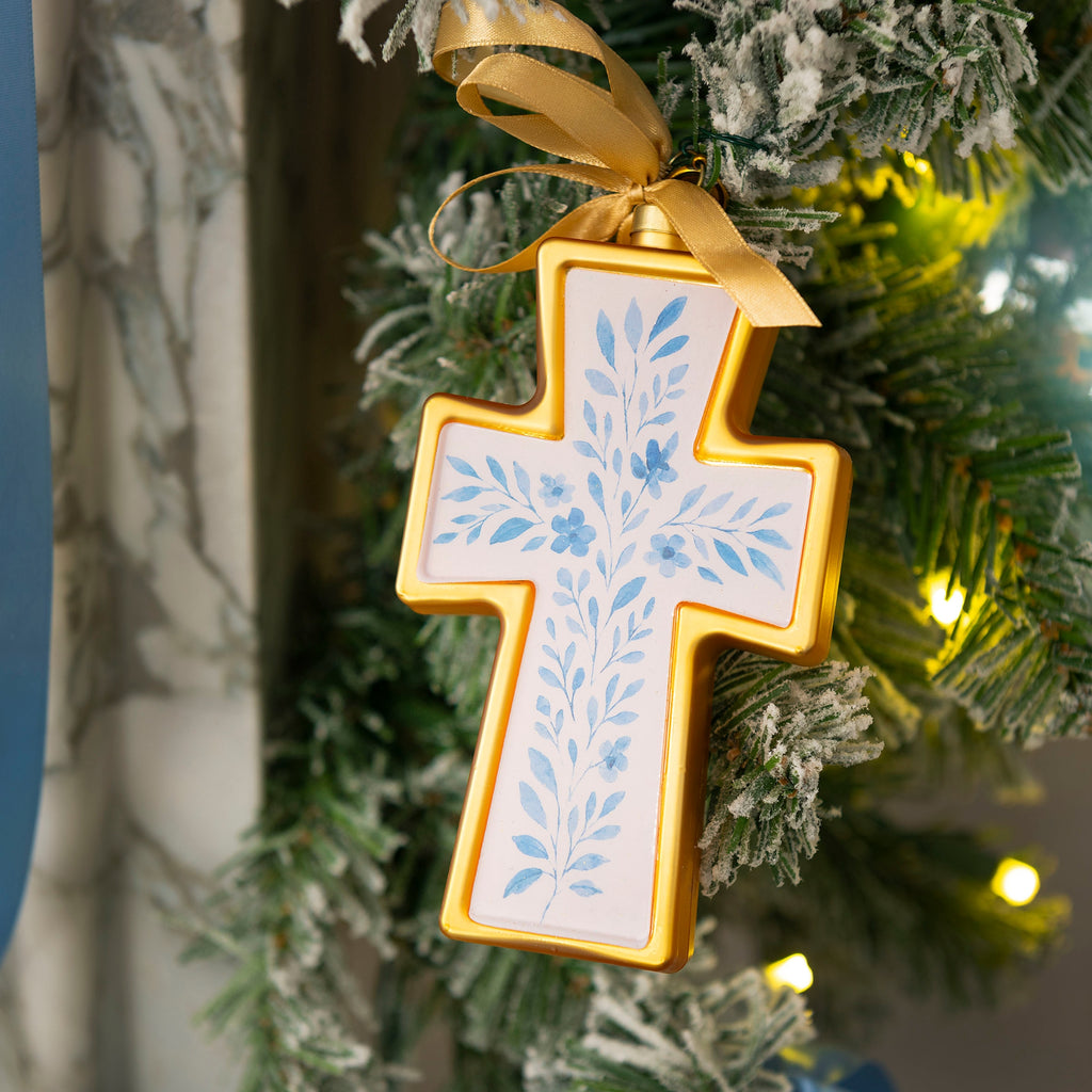 Christian cross Christmas tree ornament