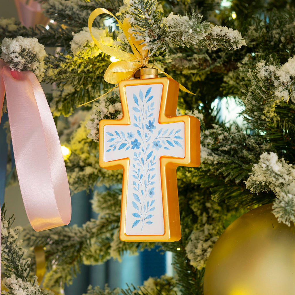 2026 floral cross collectible ornament
