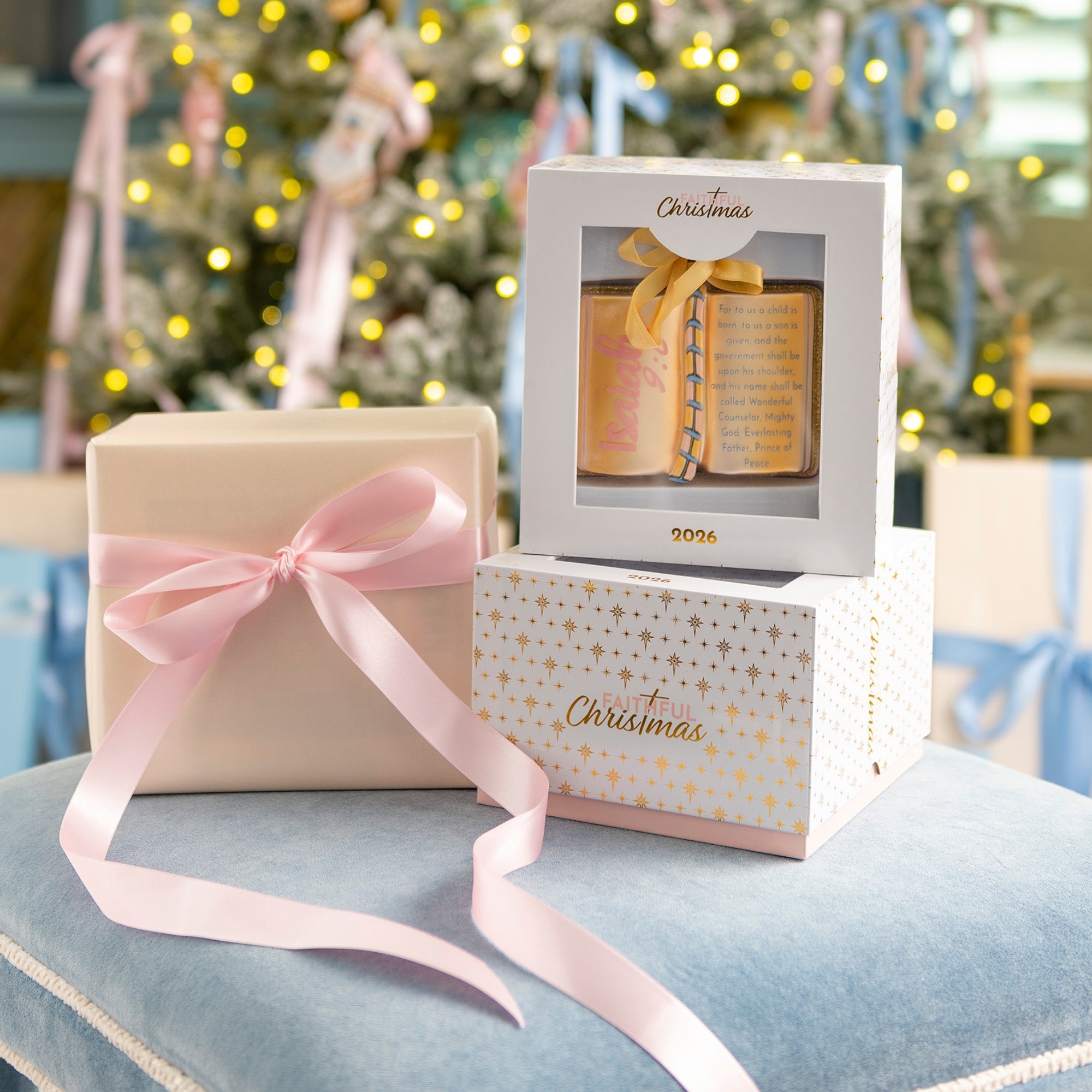 Faithful Christmas Bible ornament keepsake box