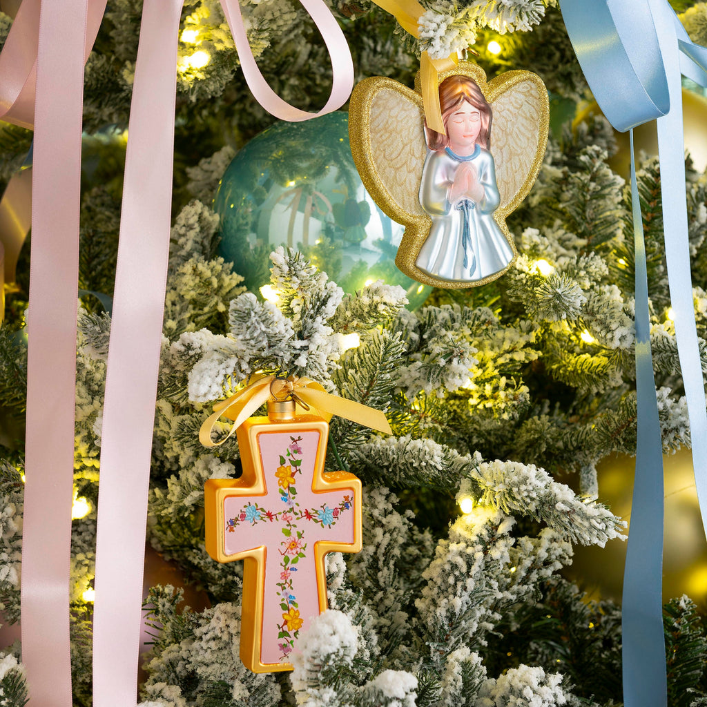 Lauren Clyburn Christian cross and angel ornaments